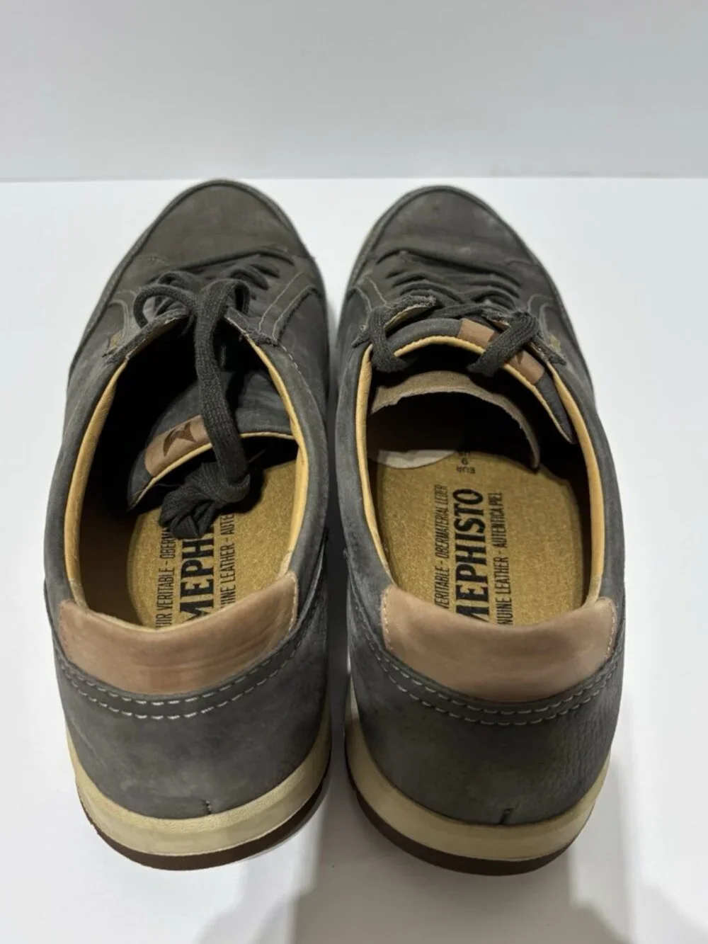 Mephisto Men’s Ludo Gray Leather Sneakers, Size 9.5 M
